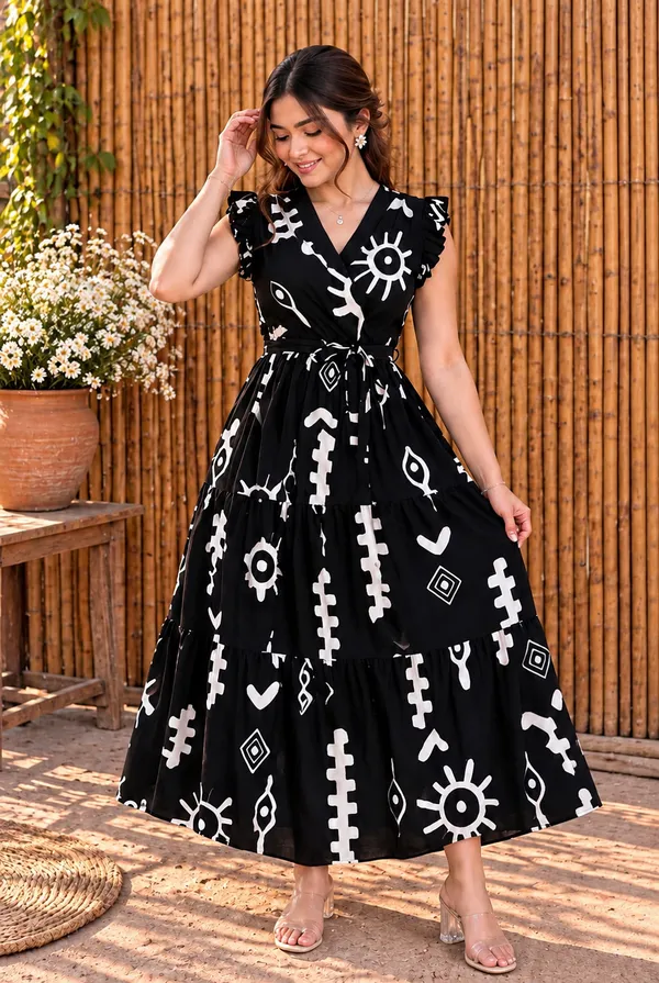 Jaipuri_Clothing_Women’s_Black_Rayon_Printed_Tiered_Maxi_Dress_with_Tie_Waist