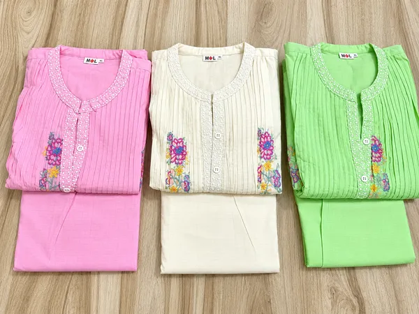 Jaipuri_Clothing_Women’s_Green_Cotton_Kurta_with_Floral_Embroidery_&_Flared_Design