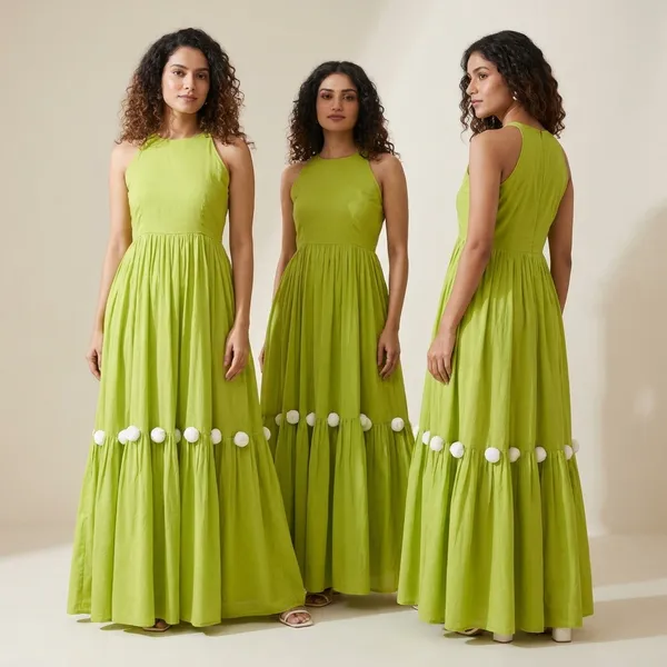 Green_Cotton_And_Rayon_Dress_For_Women