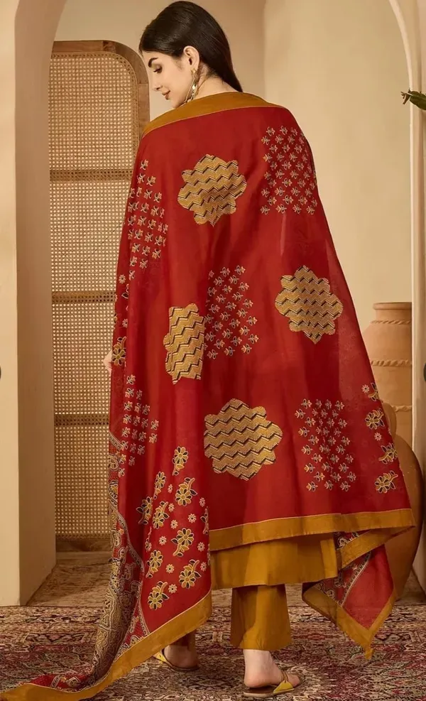 Mustard_Yellow_Printed_Anarkali_Kurta_Set_With_Palazzo_&_Ajrakh-Inspired_Dupatta_