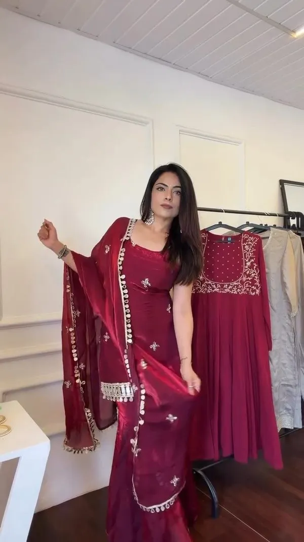 Women’s_Maroon_Silk_Salwar_Suit_Set_with_Embroidered_Kurti,_Sharara_Pants_and_Designer_Dupatta_|_Jaipuri_Clothing