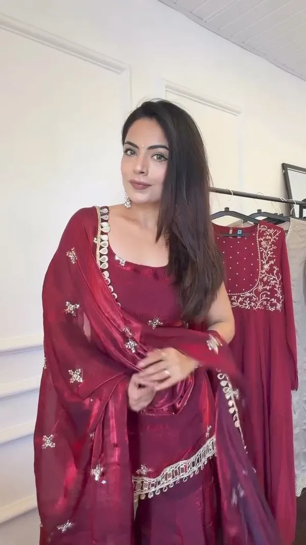 Women’s_Maroon_Silk_Salwar_Suit_Set_with_Embroidered_Kurti,_Sharara_Pants_and_Designer_Dupatta_|_Jaipuri_Clothing