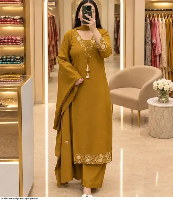 Women’s_Mustard_Yellow_Cotton_Straight_Kurti_Palazzo_Set_with_Embroidered_Neckline_and_Matching_Dupatta_|_Jaipuri_Clothing