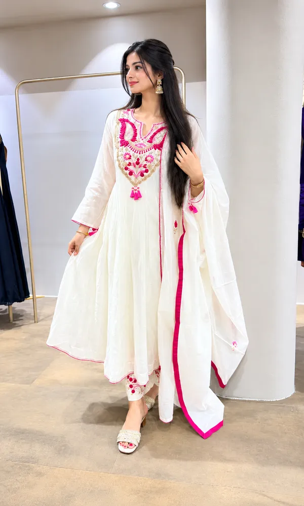 Women’s_White_Cotton_Anarkali_Kurta_Set_with_Pink_Floral_Embroidery_and_Dupatta_|_Jaipuri_Clothing