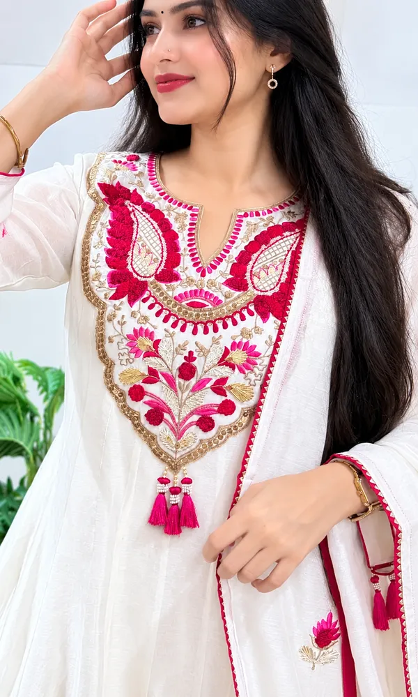 Women’s_White_Cotton_Anarkali_Kurta_Set_with_Pink_Floral_Embroidery_and_Dupatta_|_Jaipuri_Clothing