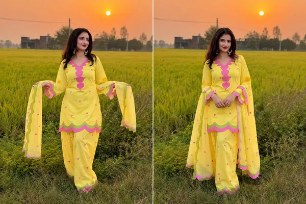 Women’s_Yellow_3-Piece_Ethnic_Suit_Set_with_Pink_Heart_Motifs_&_Scalloped_Border