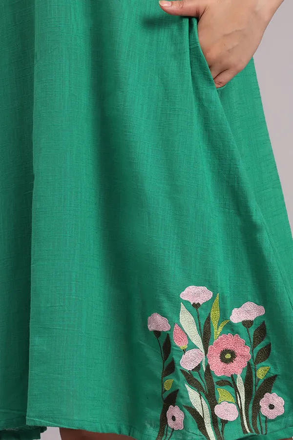Meadow_Charm_Embroidered_Cotton_Dress_Green