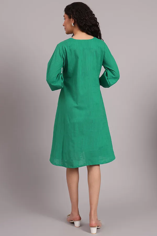 Meadow_Charm_Embroidered_Cotton_Dress_Green