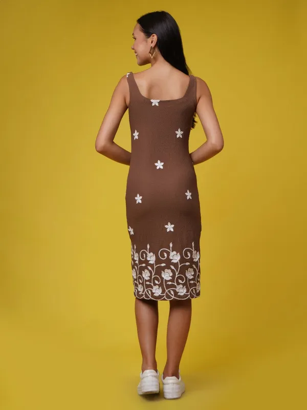 Mocha_Blossom_Bodycon_Dress