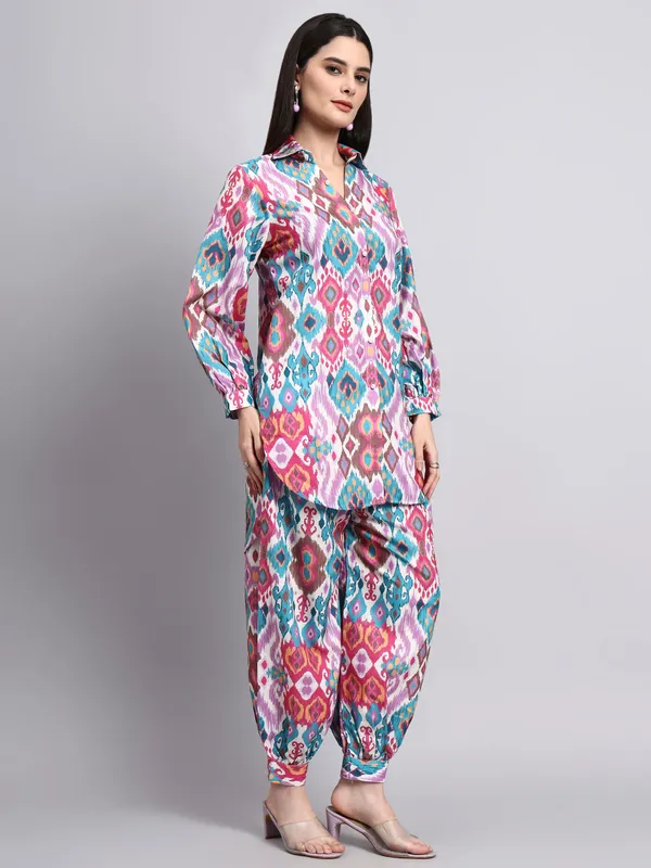 Iraa_Multicolour_Ikat_Farshi_Kurta_Set