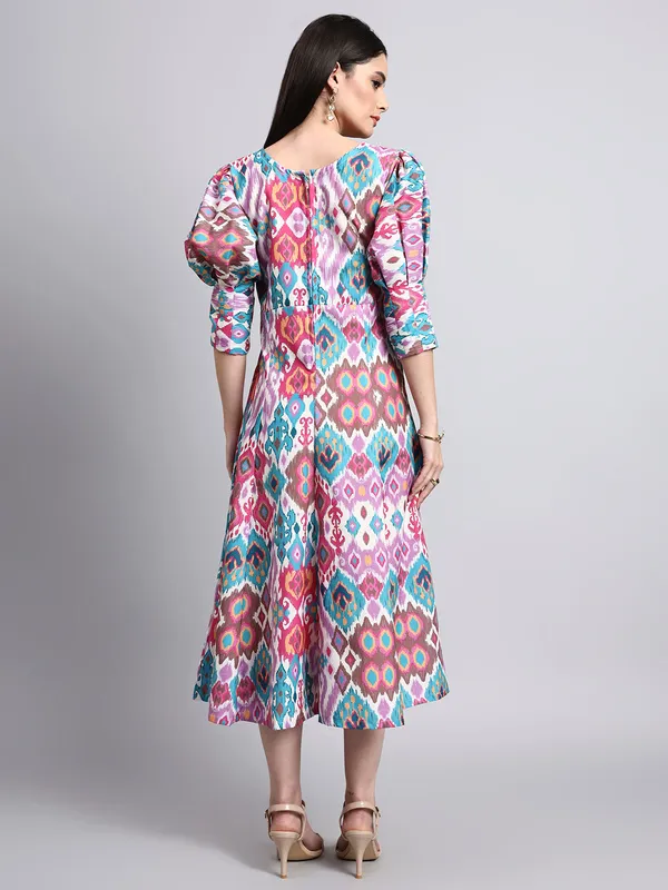Multicolor_Ikat_Print_Midi_Dress