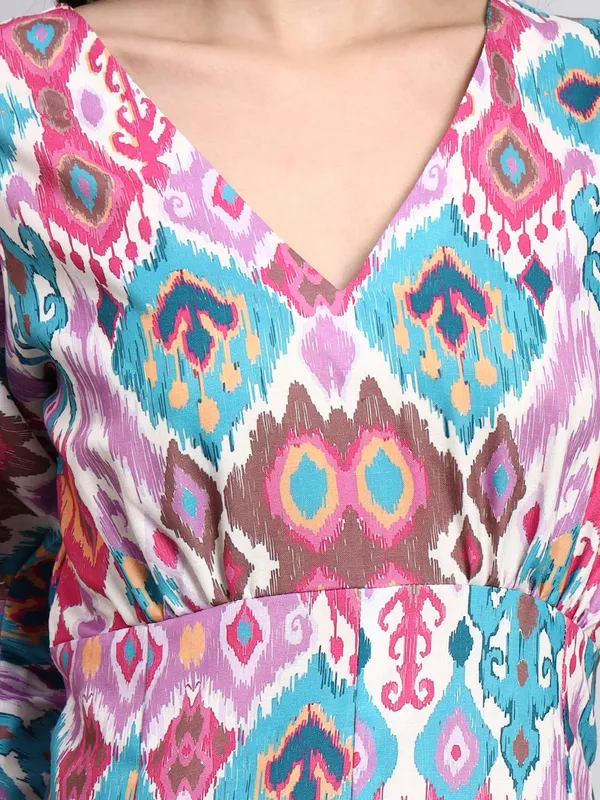 Multicolor_Ikat_Print_Midi_Dress