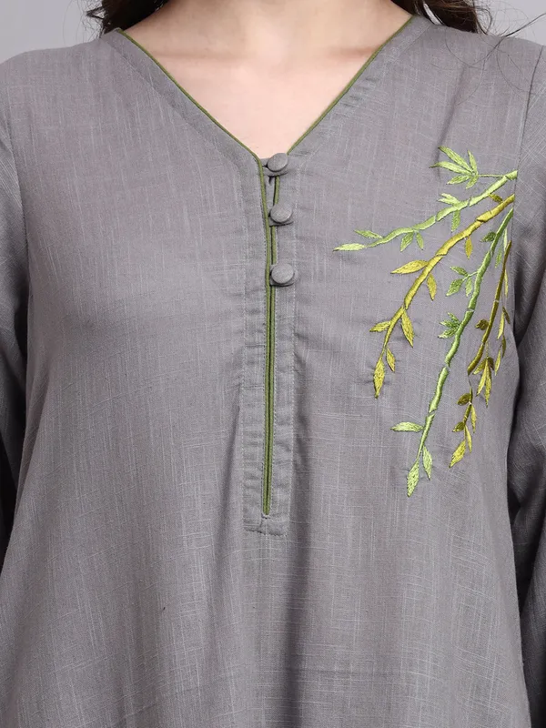 Ira_Grey_Embroidered_Dress