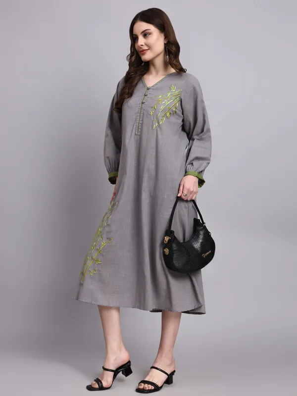 Ira_Grey_Embroidered_Dress