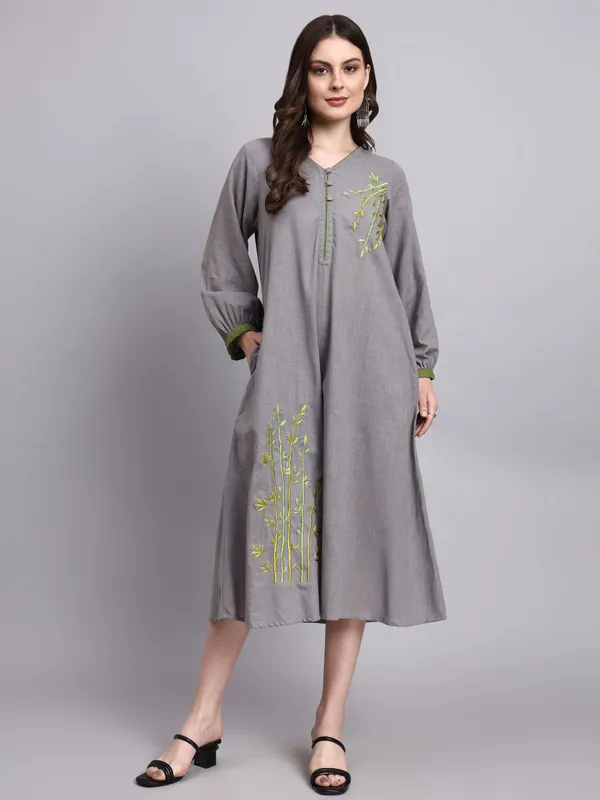 Ira_Grey_Embroidered_Dress