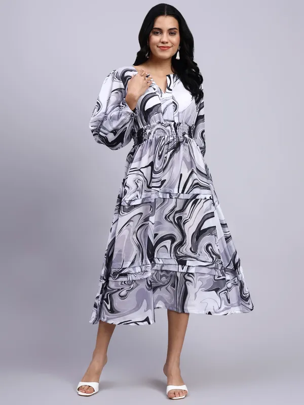 Ira_Monochrome_Marble_Tiered_Midi_Dress