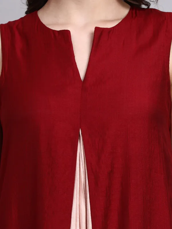 Zara_Wine_Contrast_Flow_Dress
