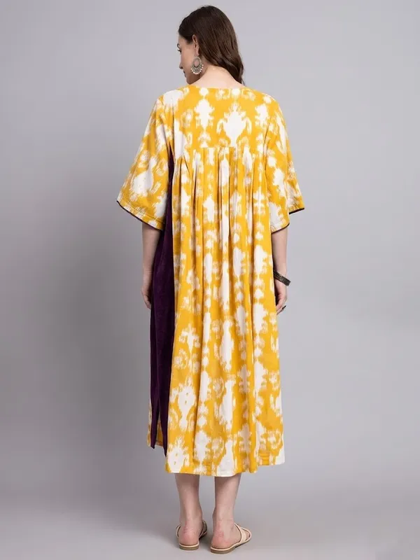 Mustard_Abstract_Print_Cotton_Kafty