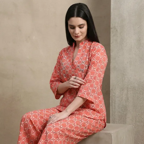 Inaya_Orange_Retro_Floral_Co_Ord_Set