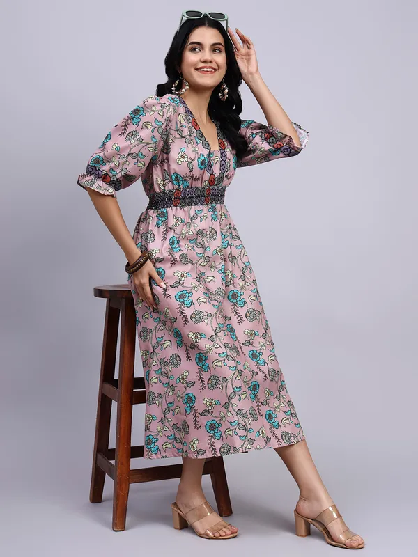 Saanjh_Blush_Garden_Smocked_Midi_Dress