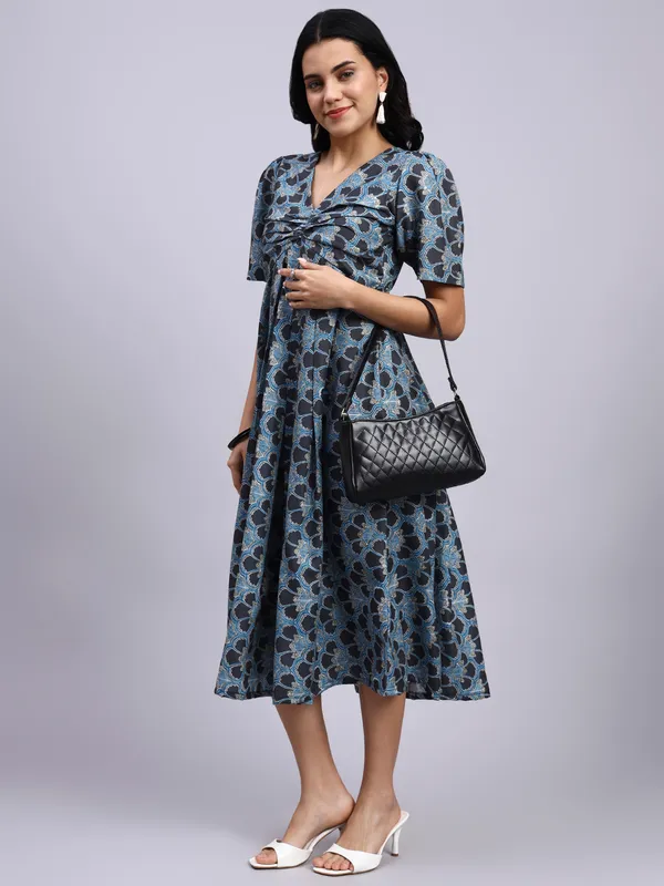 Myra_Indigo_Trellis_Twist_Midi_Dress