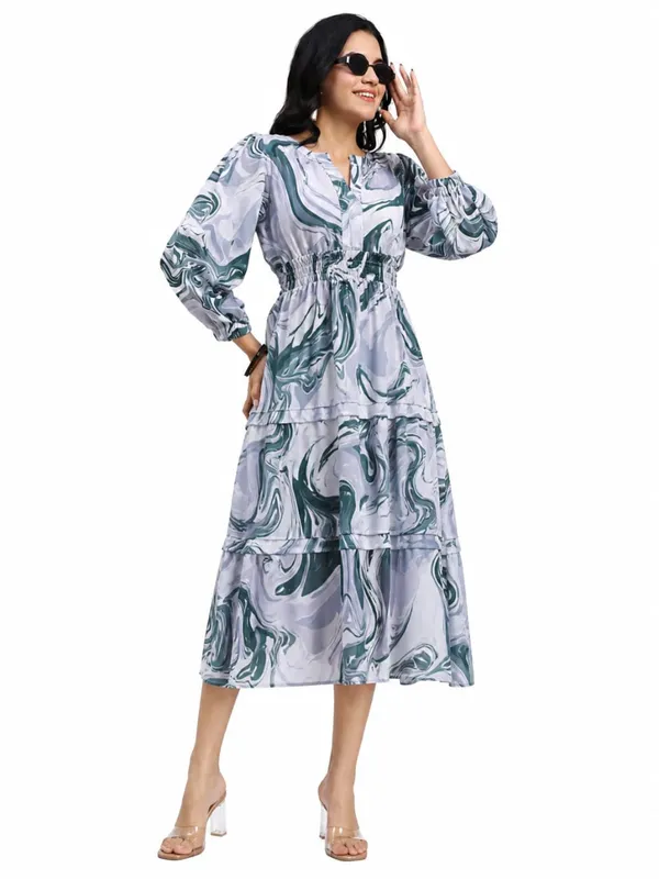 Kyna_Sage_Marble_Print_Tiered_Midi_Dress