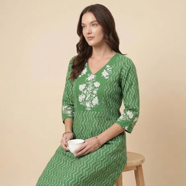 Refreshing_Green_Chevron_Kafty_White_And_Green