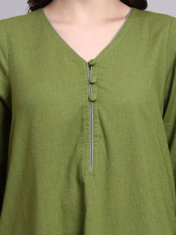 Avni_Olive_Embroidered_Dress