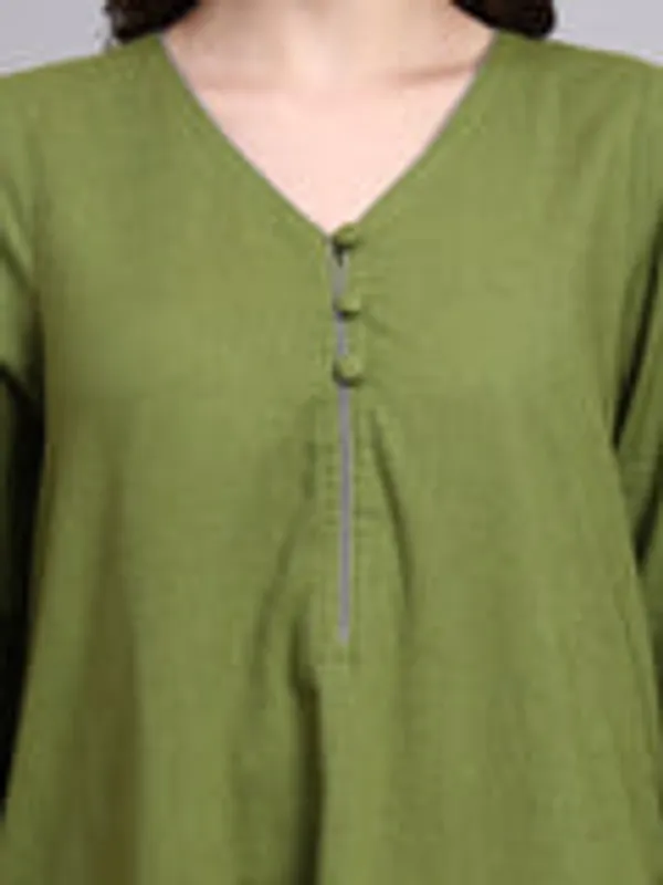 Avni_Olive_Embroidered_Dress