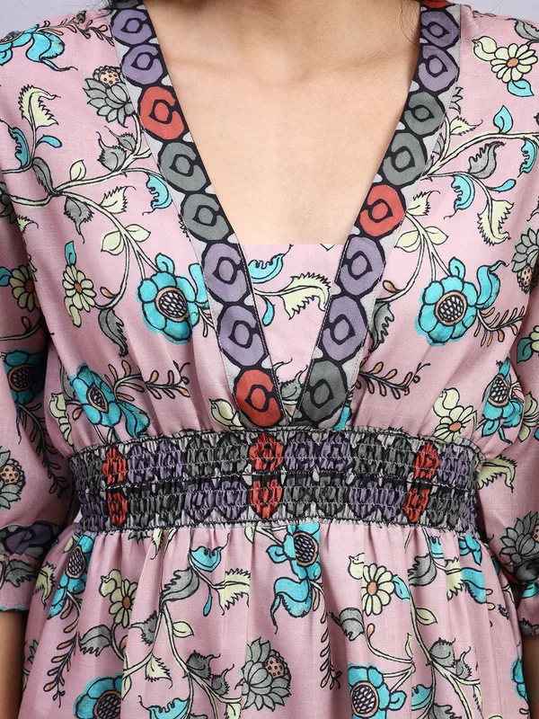 Saanjh_Blush_Garden_Smocked_Midi_Dress