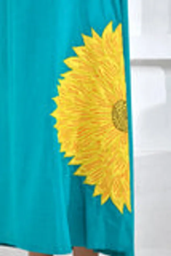 Turquoise_Sunflower_Embroidery_Shirt_Dress