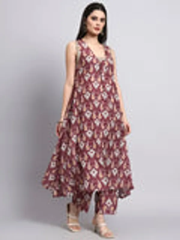 Aamira_Red_Ikat_Sleeveless_Co_Ord_Set