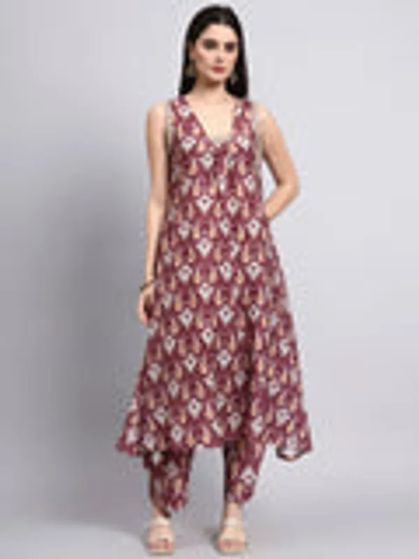 Aamira_Red_Ikat_Sleeveless_Co_Ord_Set