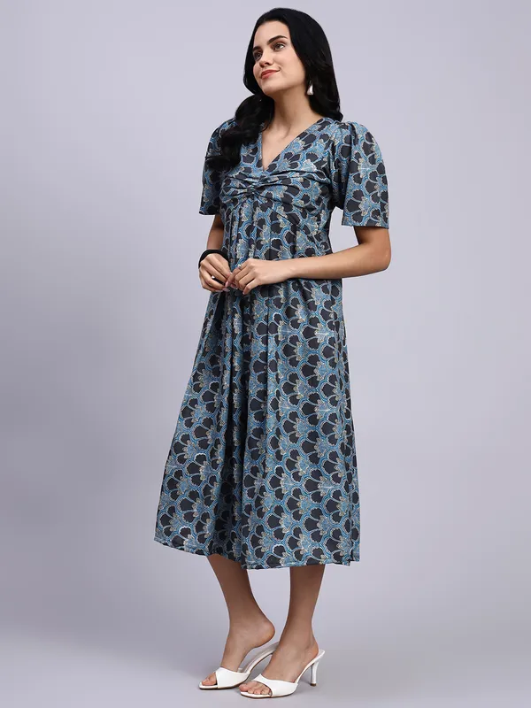 Myra_Indigo_Trellis_Twist_Midi_Dress