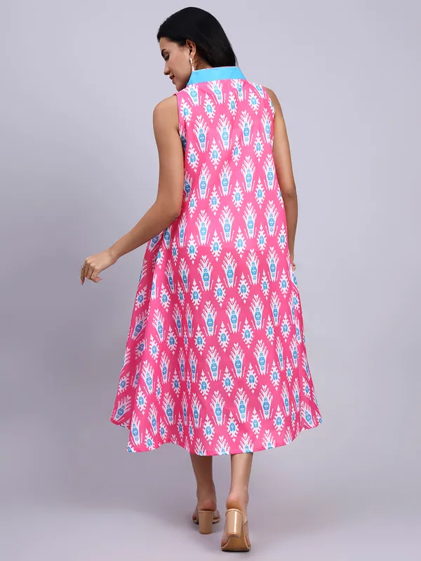 Noor_Pink_Ikat_Breeze_Midi_Dress