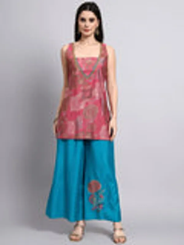 Mehrunisa_Pink_And_Sleeveless_Kurta_Set