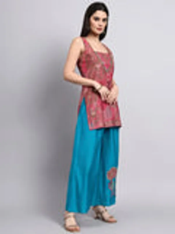 Mehrunisa_Pink_And_Sleeveless_Kurta_Set