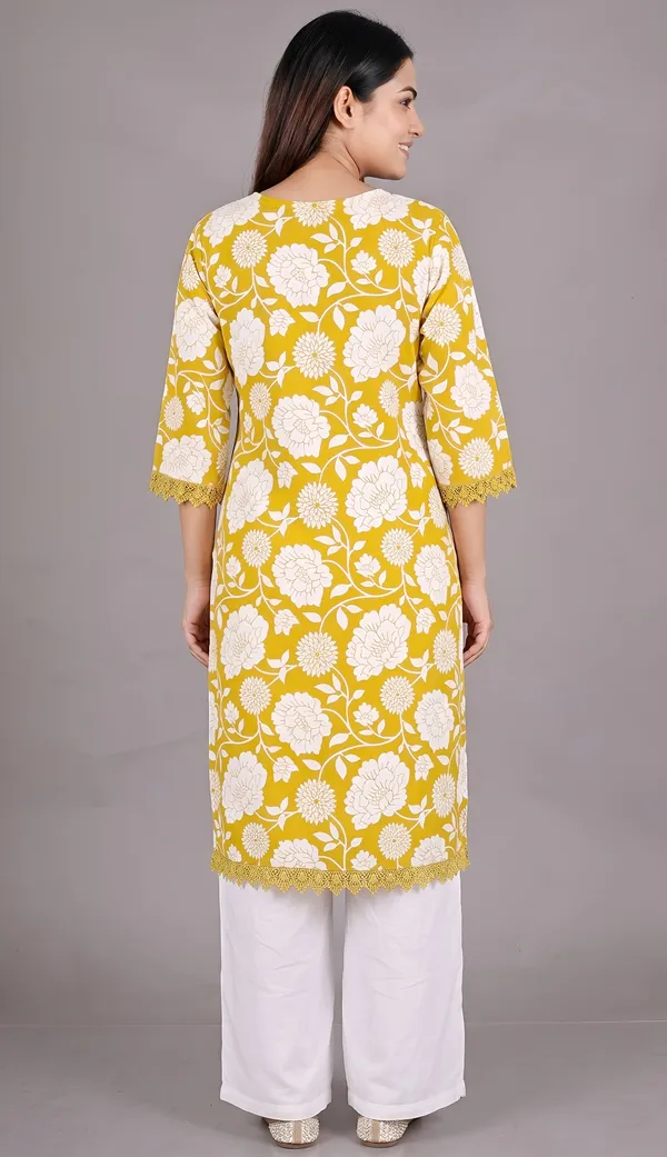 Yellow_Cotton_Blend_Floral_Print_Embroidered_Straight_Kurta_Set_For_Women