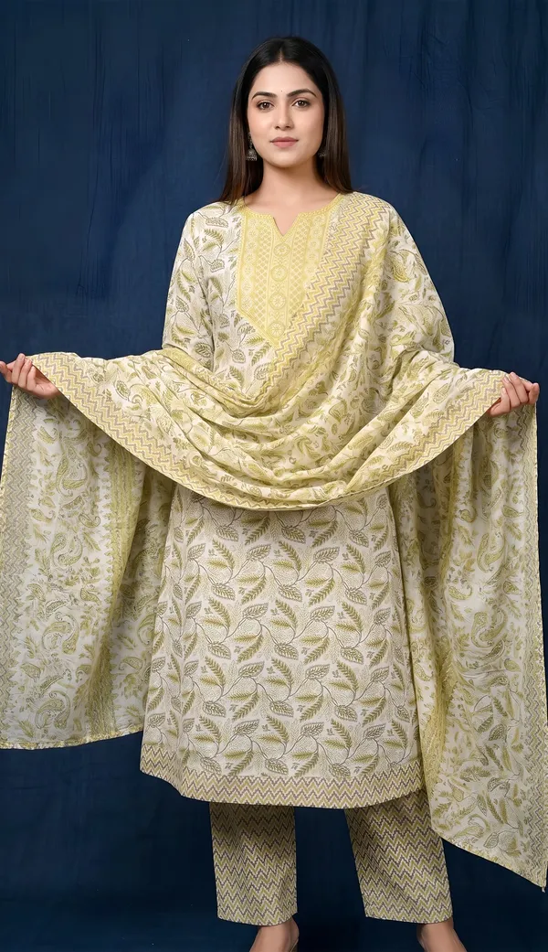 Beige_Cotton_Printed_Anarkali_Kurta_Palazzo_Set_For_Women