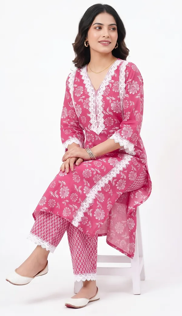 Pink_Cotton_Floral_Embroidered_Straight_Kurta_Set_For_Women