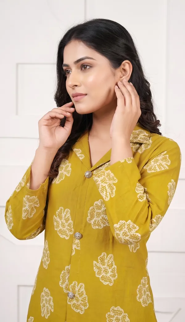 Mustard_Yellow_Rayon_Cotton_Floral_Print_Kurta_Palazzo_Set_For_Women