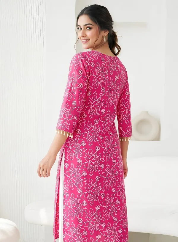 Vatican_Silk_Floral_Kurta_Set_Duo_|_Green_And_Pink