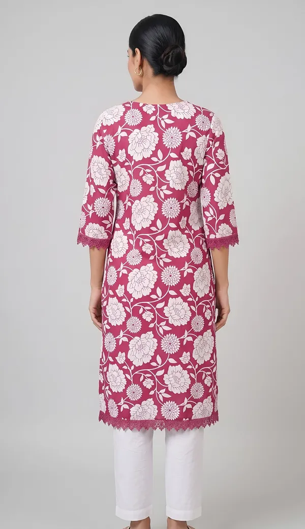 Cotton_Blend_Floral_Embroidered_Kurta_Set_Duo_|_Pink_And_Purple