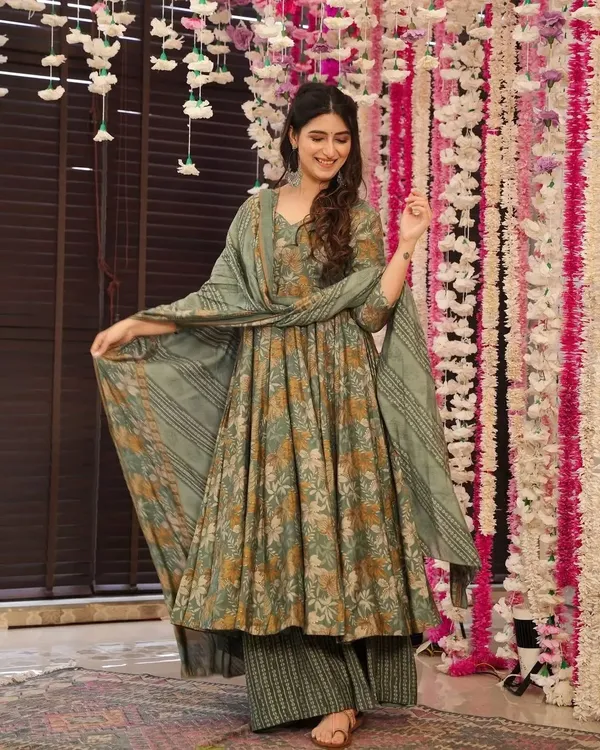 Sage_Green_Rayon_Slub_Premium_Anarkali_Kurta_With_Palazzo_And_Dupatta_Set_For_Women