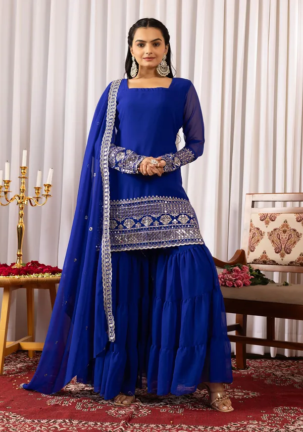 Royal_Blue_Georgette_Premium_Suit_Set_For_Women