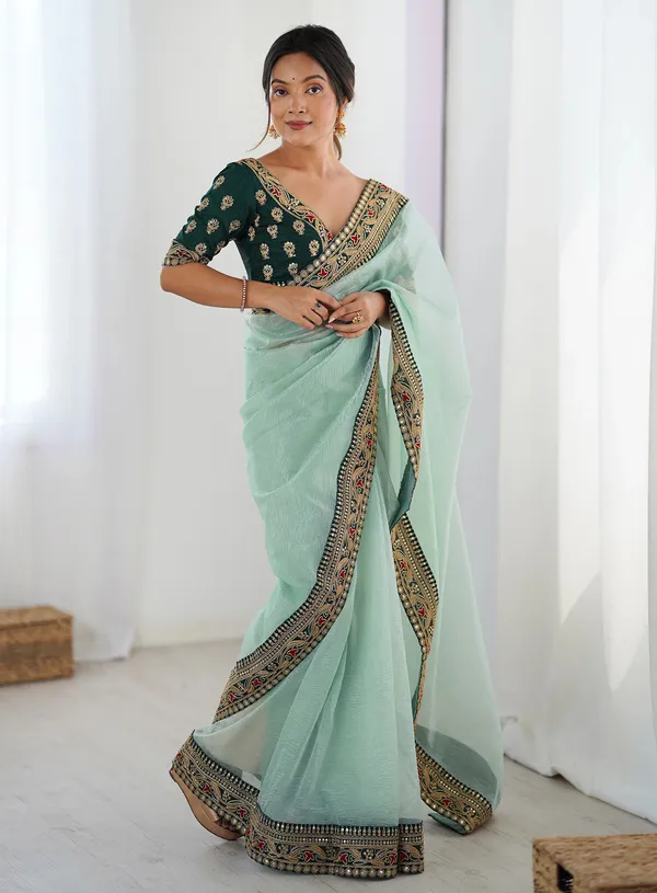 Mint_Green_Net_Premium_Saree_For_Women