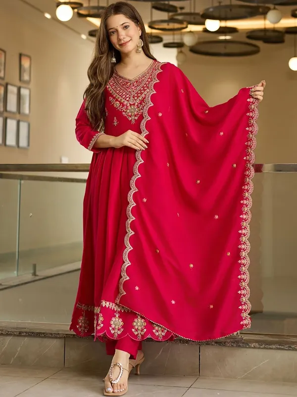 Red_Vichitra_Premium_Suit_Set_For_Women