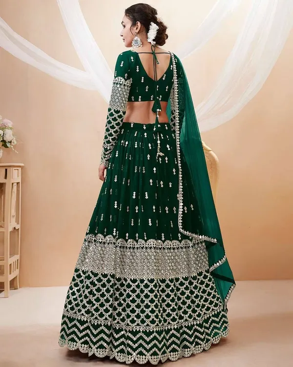 Green_Georgette_Premium_Lehenga_Choli_Dupatta_Set_For_Women