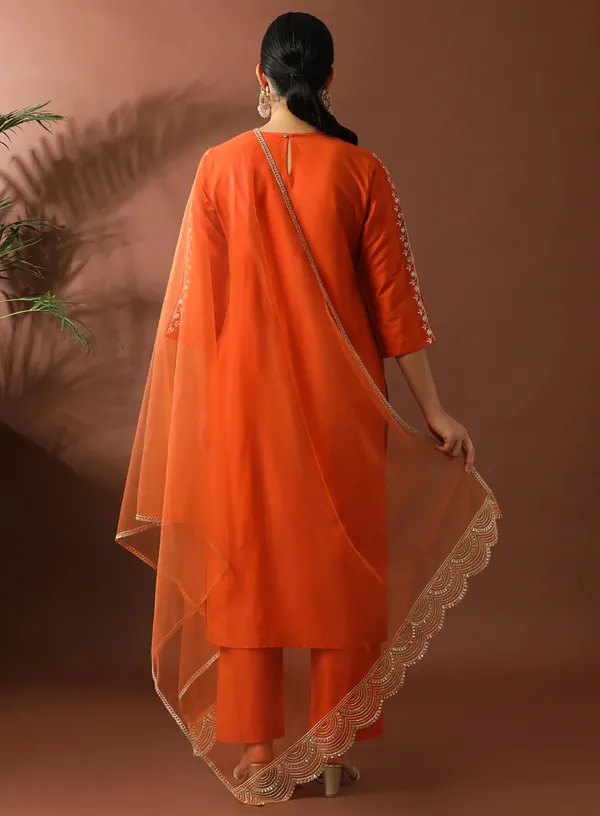 Orange_Tesla_Premium_Kurta_Set_For_Women