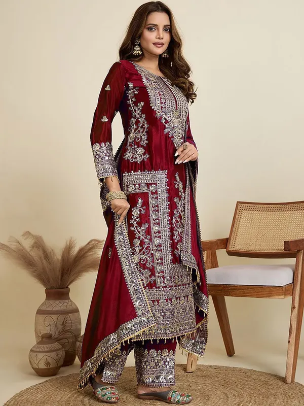 Maroon_Jalpari_Premium_Suit_With_Dupatta_For_Women